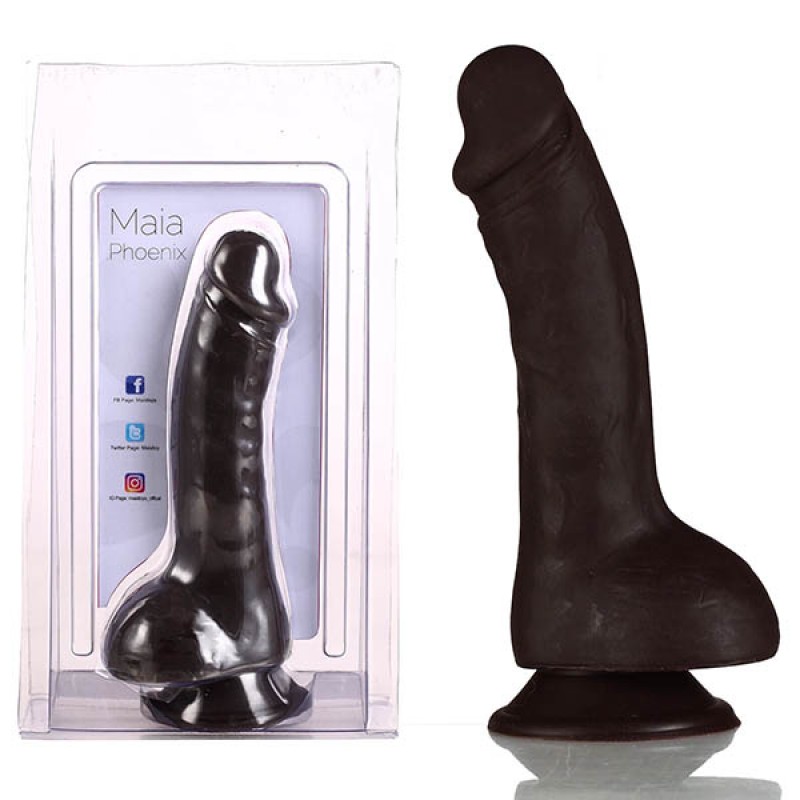 Maia Phoenix 8-inch Silicone Dong - Black